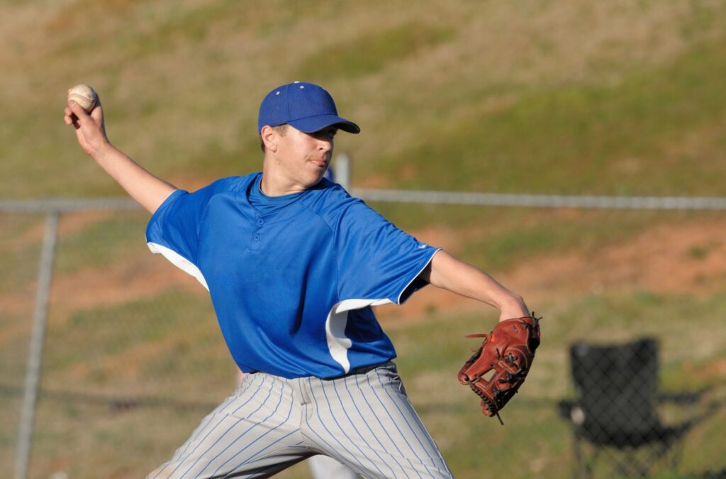 Baseball Pitcher Suffering From A Shoulder Injury